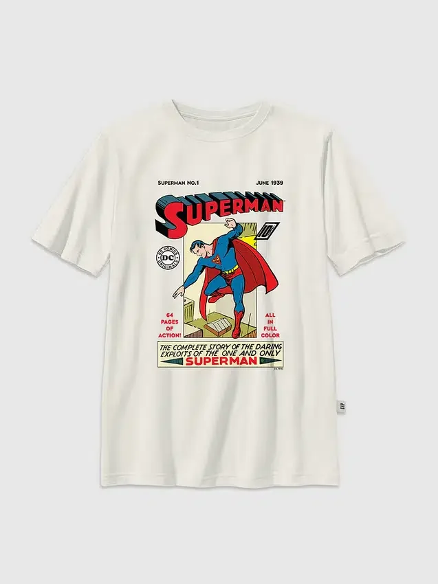 T-shirt för barn med vintage-serietryck av Superman