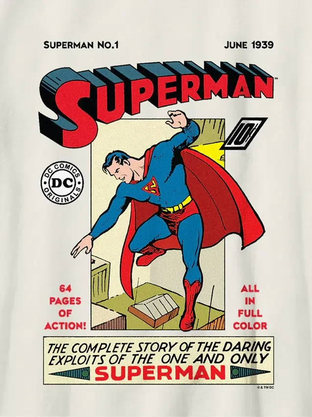 T-shirt för barn med vintage-serietryck av Superman