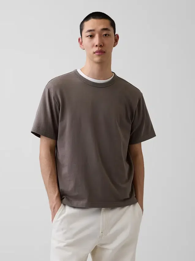T-shirt för vuxna i tjockt tyg med avslappnad passform