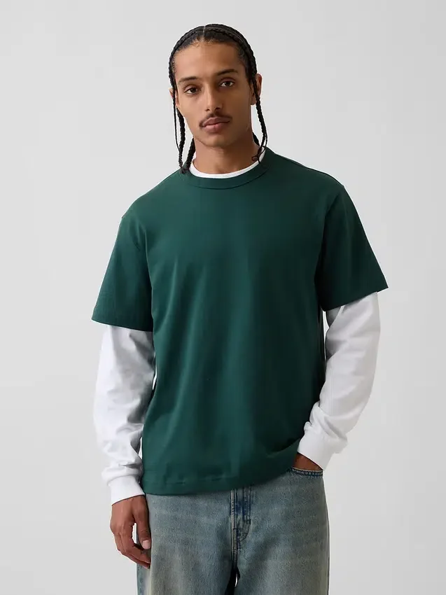 T-shirt för vuxna i tjockt tyg med avslappnad passform