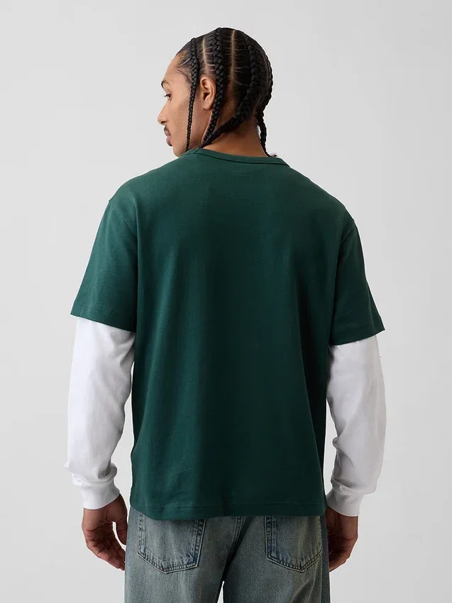 T-shirt för vuxna i tjockt tyg med avslappnad passform