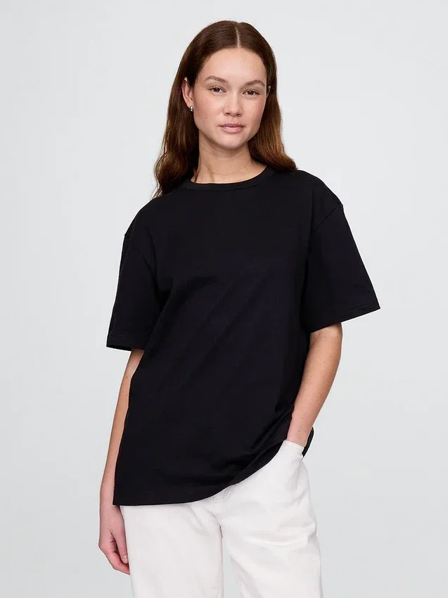 T-shirt för vuxna i tjockt tyg med avslappnad passform