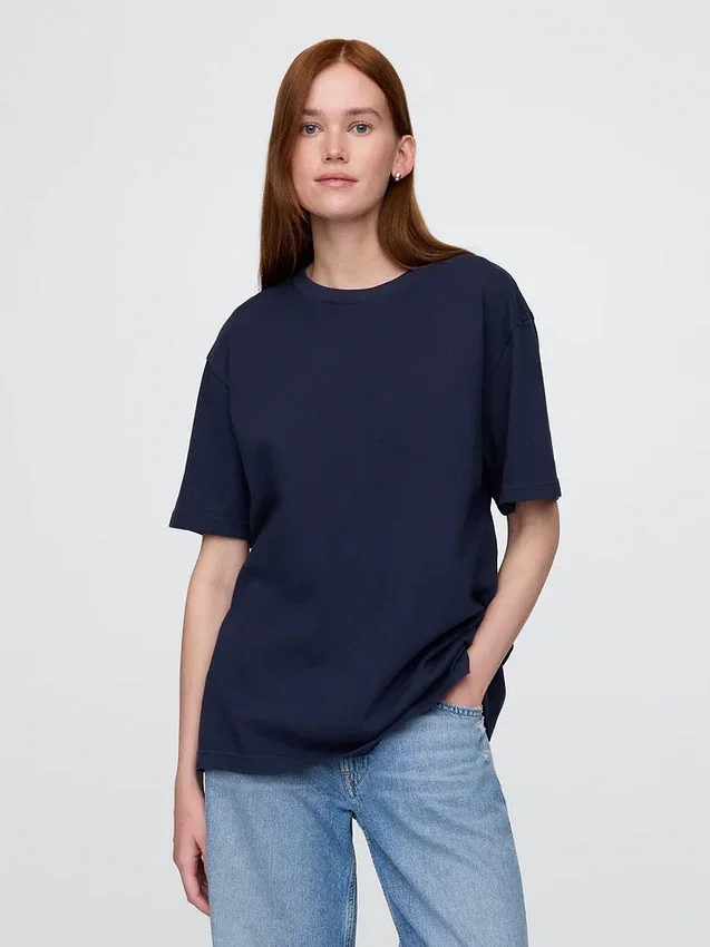 T-shirt för vuxna i tjockt tyg med avslappnad passform