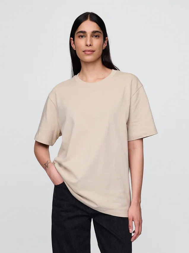 T-shirt för vuxna i tjockt tyg med avslappnad passform