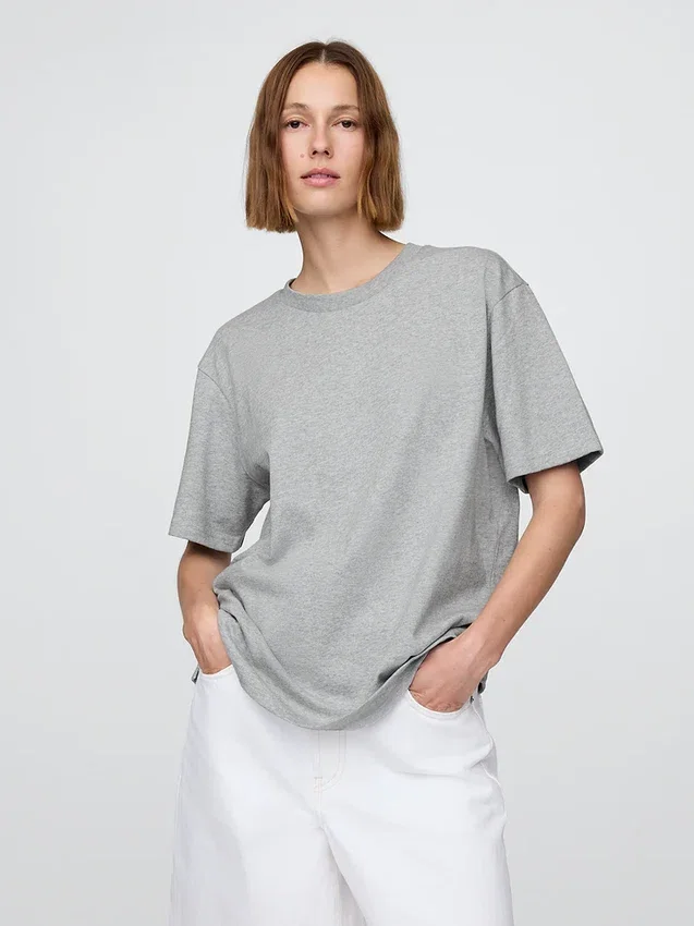 T-shirt för vuxna i tjockt tyg med avslappnad passform