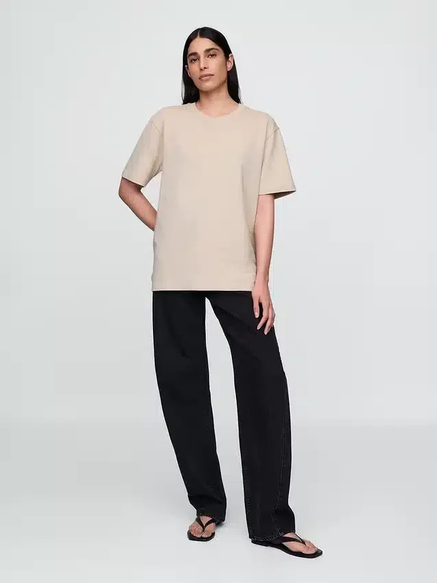 T-shirt för vuxna i tjockt tyg med avslappnad passform