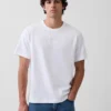 T-shirt för vuxna i tjockt tyg med avslappnad passform och logotyp