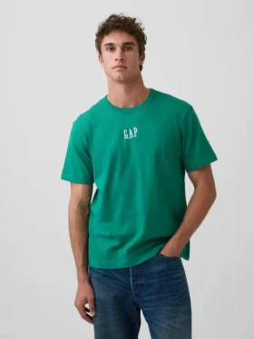 T-shirt för vuxna i tjockt tyg med avslappnad passform och logotyp