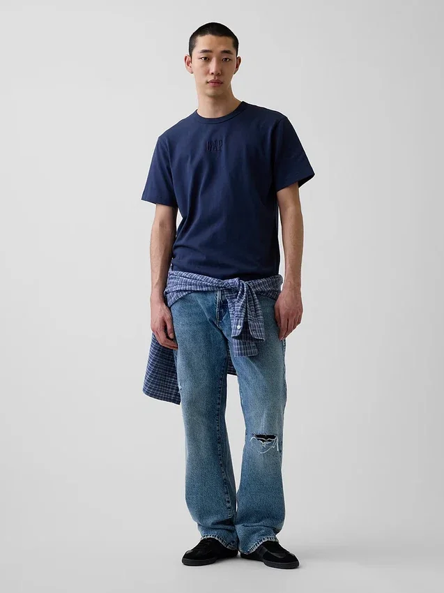 T-shirt för vuxna i tjockt tyg med avslappnad passform och logotyp