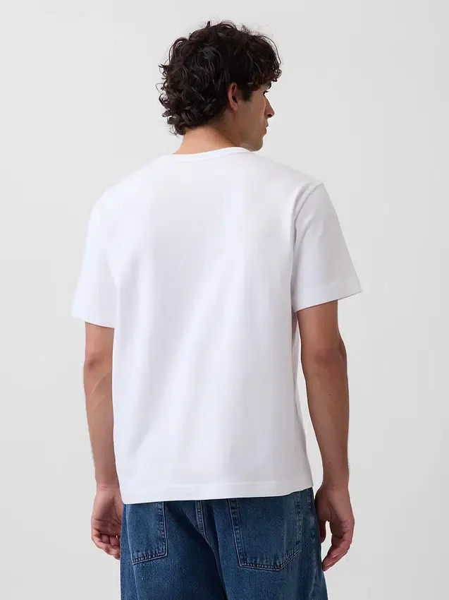 T-shirt för vuxna i tjockt tyg med avslappnad passform och logotyp