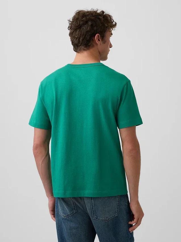 T-shirt för vuxna i tjockt tyg med avslappnad passform och logotyp