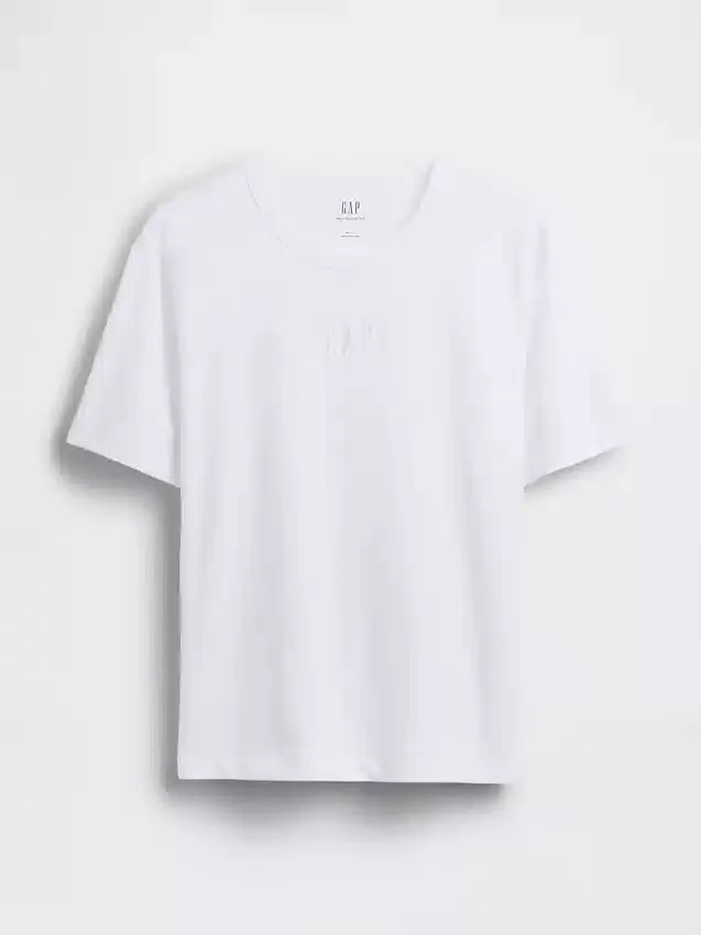 T-shirt för vuxna i tjockt tyg med avslappnad passform och logotyp