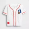 T-shirt i basebollstil med Brannan Bear-logotyp för Baby & Småbarn
