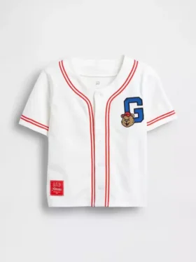 T-shirt i basebollstil med Brannan Bear-logotyp för Baby & Småbarn