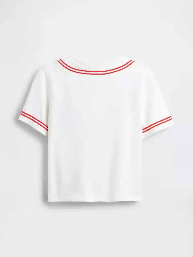 T-shirt i basebollstil med Brannan Bear-logotyp för Baby & Småbarn