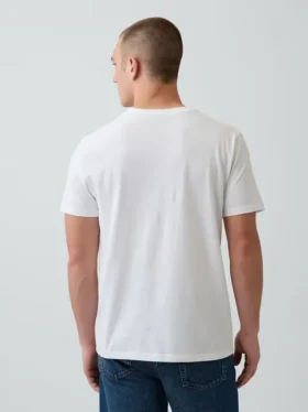T-shirt i bomullsjersey med V-ringning