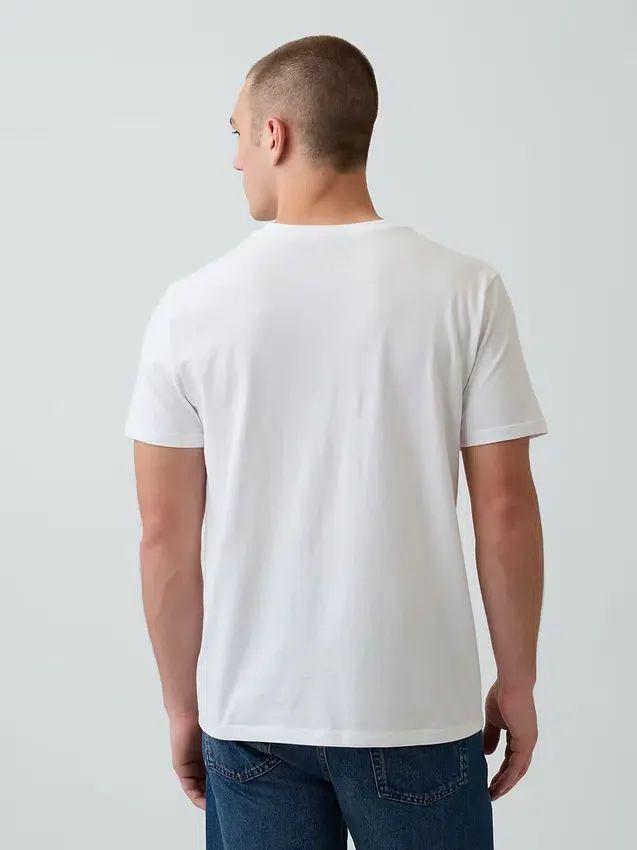 T-shirt i bomullsjersey med V-ringning