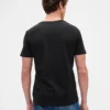 T-shirt i bomullsjersey med V-ringning