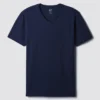 T-shirt i bomullsjersey med V-ringning