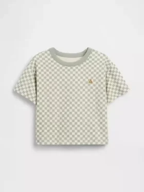 T-shirt i boxig modell med rutmönster för Baby & Småbarn