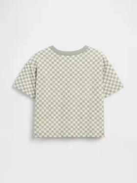 T-shirt i boxig modell med rutmönster för Baby & Småbarn