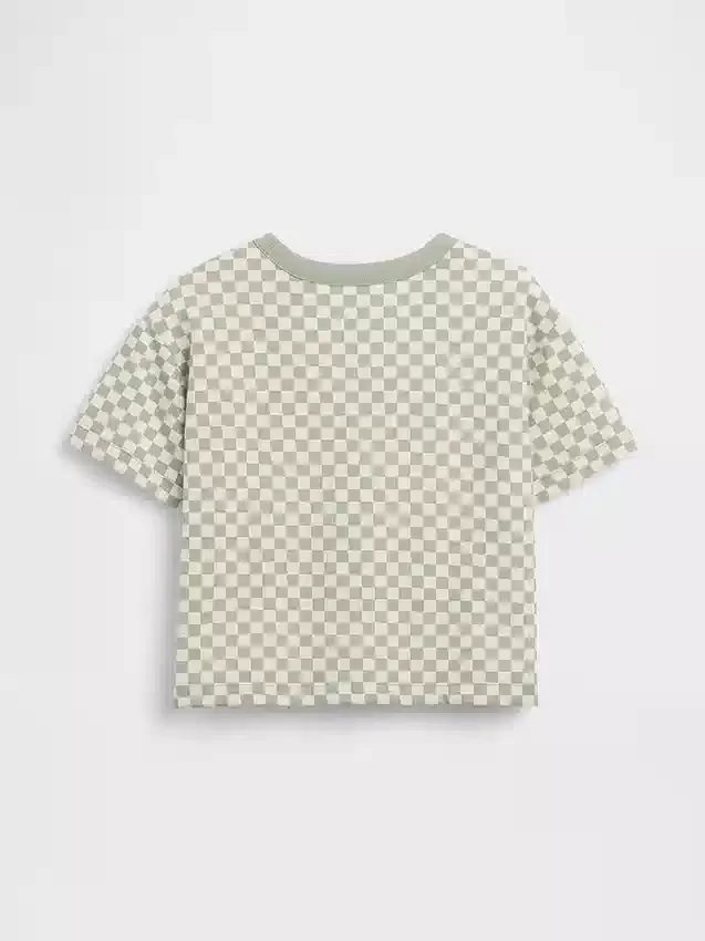T-shirt i boxig modell med rutmönster för Baby & Småbarn
