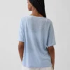T-shirt i linneblandning med avslappnad passform