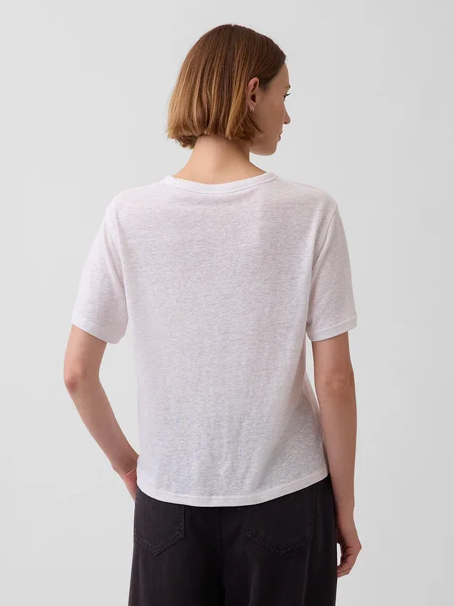 T-shirt i linneblandning med avslappnad passform