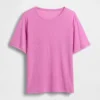 T-shirt i linneblandning med avslappnad passform