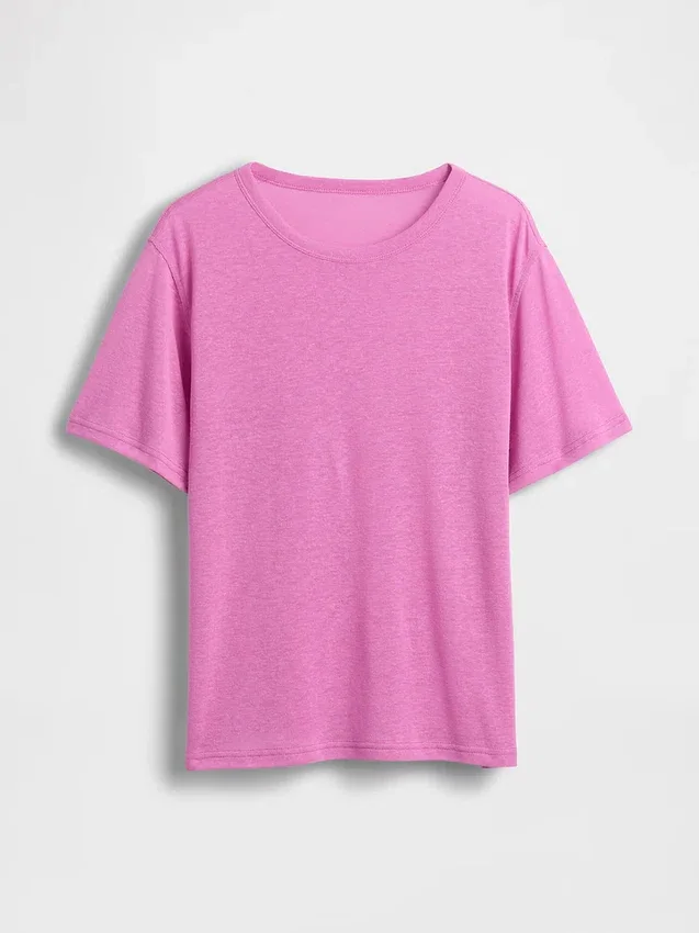 T-shirt i linneblandning med avslappnad passform