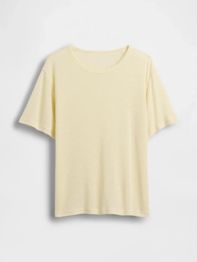 T-shirt i linneblandning med avslappnad passform