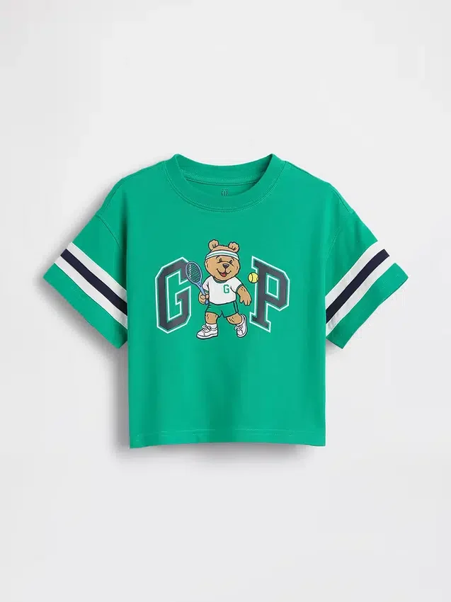 T-shirt i oversized-passform för Baby & Småbarn med Brannan Bear Varsity-grafik och logotyp