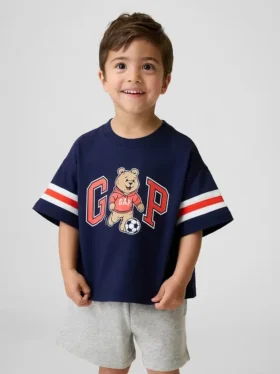T-shirt i oversized-passform för Baby & Småbarn med Brannan Bear Varsity-grafik och logotyp