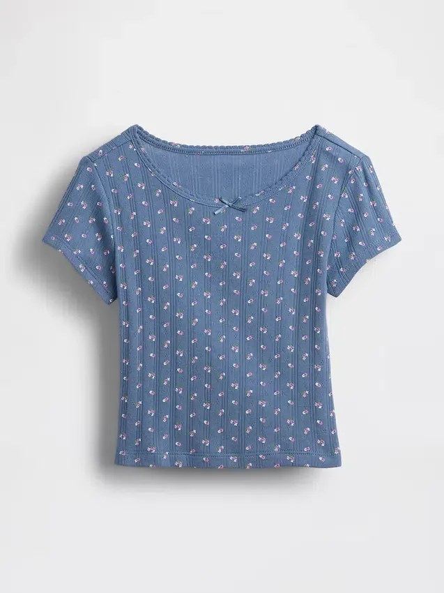 T-shirt i pointelle-ribb för Baby & Småbarn