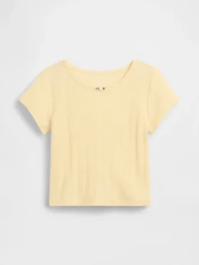 T-shirt i pointelle-ribb för Baby & Småbarn