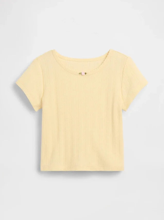 T-shirt i pointelle-ribb för Baby & Småbarn