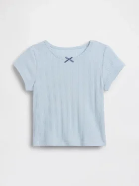 T-shirt i pointelle-ribb för Baby & Småbarn