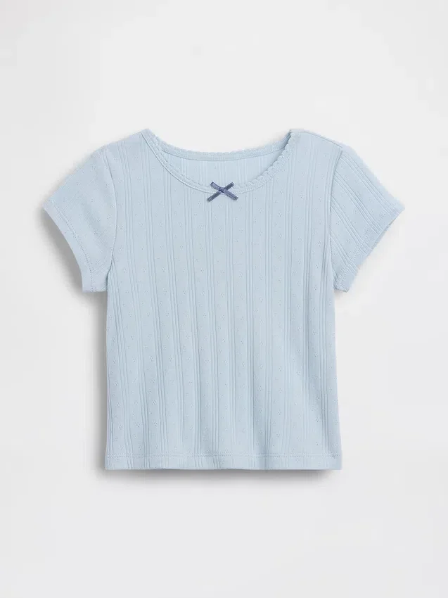 T-shirt i pointelle-ribb för Baby & Småbarn