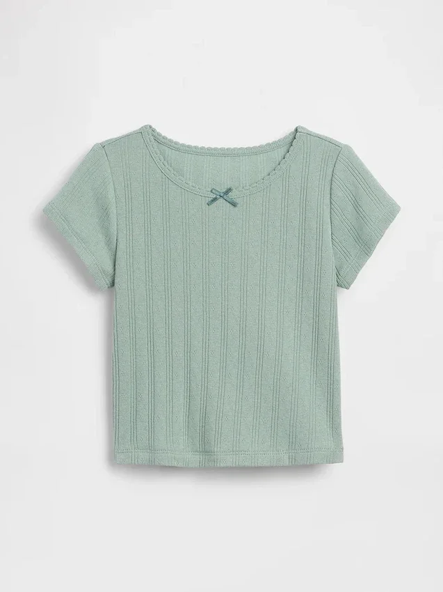 T-shirt i pointelle-ribb för Baby & Småbarn