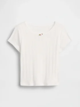 T-shirt i pointelle-ribb för Baby & Småbarn