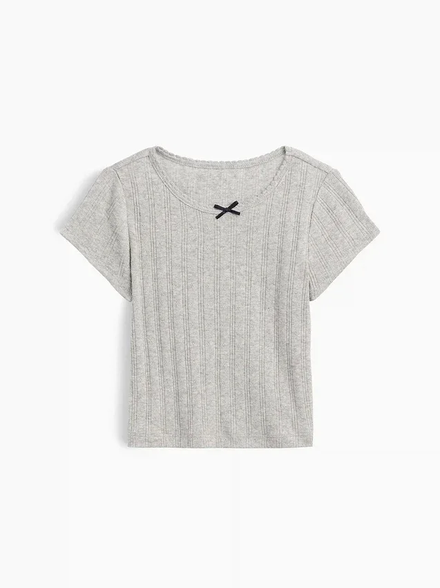 T-shirt i pointelle-ribb för Baby & Småbarn
