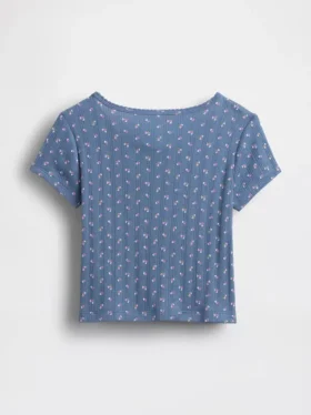 T-shirt i pointelle-ribb för Baby & Småbarn