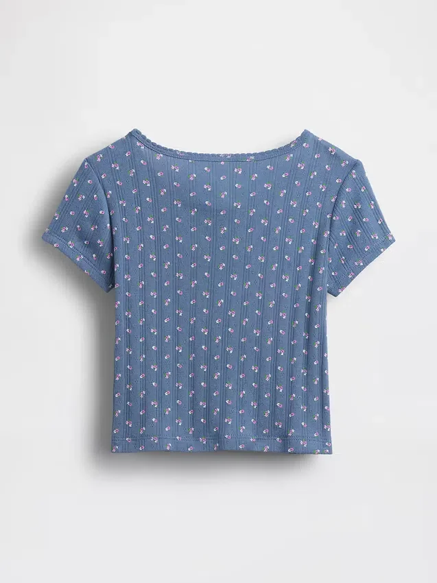 T-shirt i pointelle-ribb för Baby & Småbarn