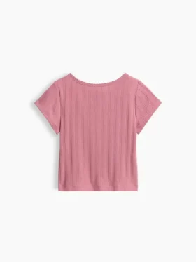 T-shirt i pointelle-ribb för Baby & Småbarn