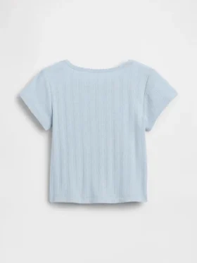 T-shirt i pointelle-ribb för Baby & Småbarn