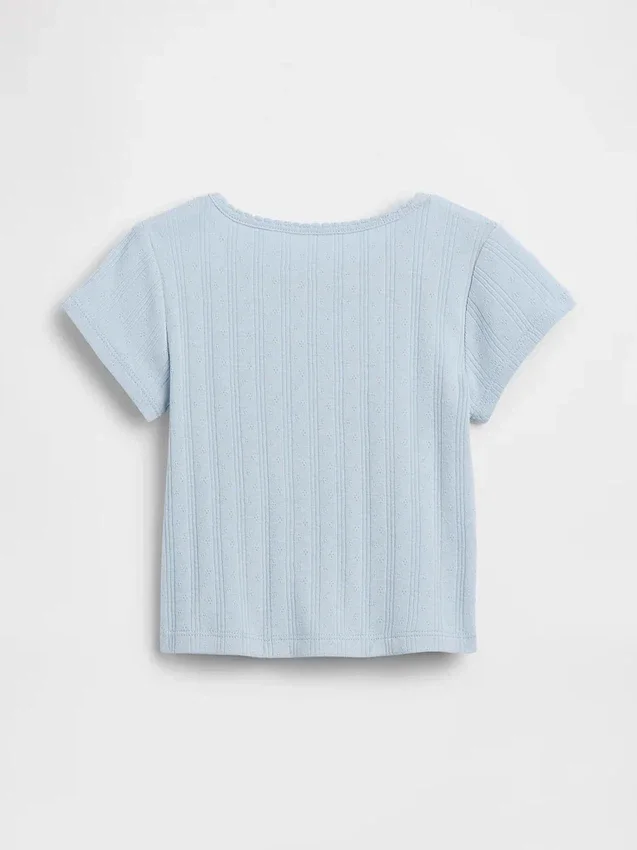 T-shirt i pointelle-ribb för Baby & Småbarn