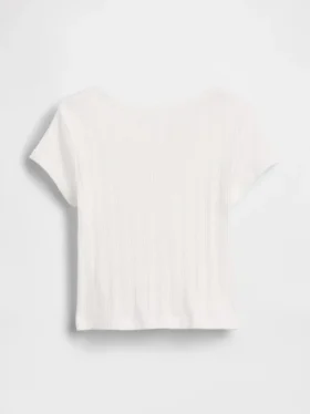 T-shirt i pointelle-ribb för Baby & Småbarn