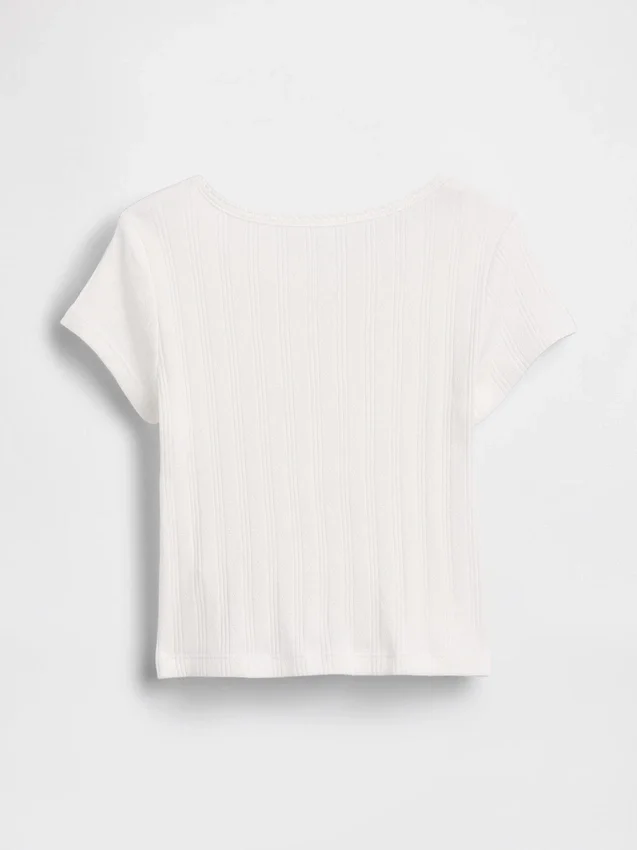 T-shirt i pointelle-ribb för Baby & Småbarn