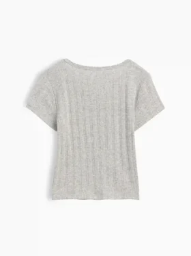 T-shirt i pointelle-ribb för Baby & Småbarn