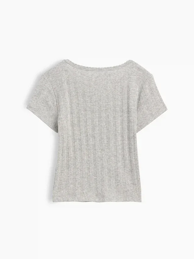 T-shirt i pointelle-ribb för Baby & Småbarn